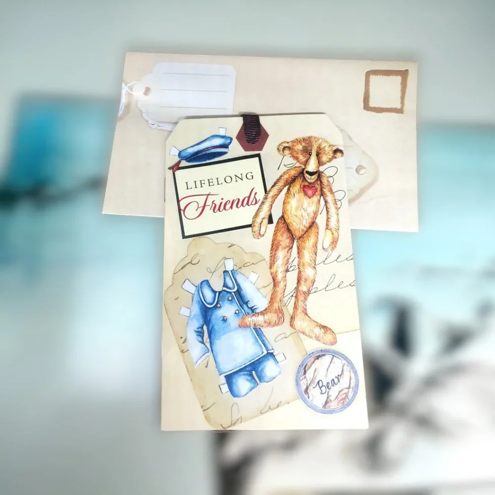 Gift Tag Friendship Magnetic Booklet with Envelope & Ribbon - Set of 4